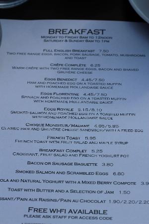 cote breakfast menu