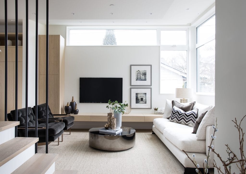 cozy grey and white living room